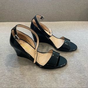 Prada Wedges (EU 35, Black Patent Leather)